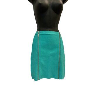 Bebe Womens 90s Y2K  mini skirt Med turquoisel front zippers